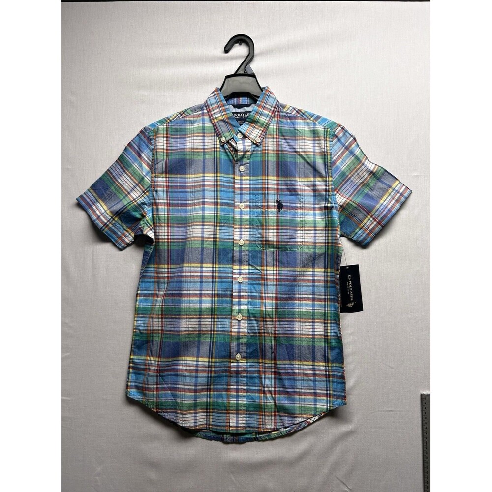 US Polo Assn Men’s Short Sleeve Colorful Button Down Spring Easter Shirt XS